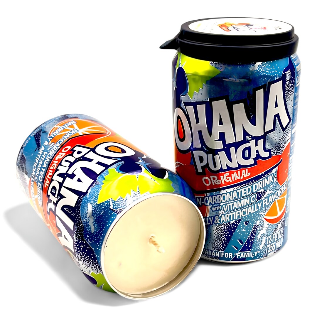 Ohana Fruit Punch Soda Pop Soy Can Candle | Unique Christmas Ohana Fruit Punch Soda Pop Soy Can Candle | Unique Christmas
